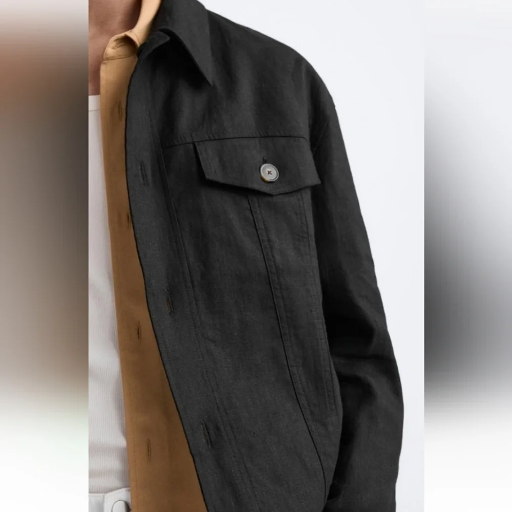 Zara Men’s Linen Jacket Sz-L - Picture 5 of 10
